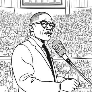 Malcolm X Inspiring Speech Coloring Page 51895-43206