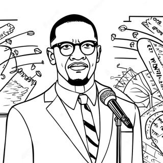 Malcolm X Inspiring Speech Coloring Page 51895-43207