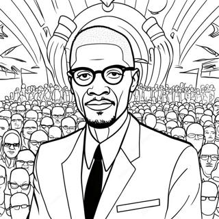 Malcolm X Inspiring Speech Coloring Page 51895-43208