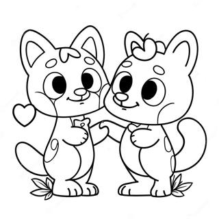 Bluey And Bingo Valentine Adventure Coloring Page 5193-4167