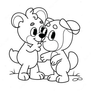 Bluey And Bingo Valentine Adventure Coloring Page 5193-4168