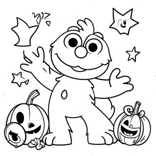 Elmo Halloween Coloring Page 51955-43251