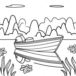 Bass Boat On A Calm Lake Coloring Page 52005-43286