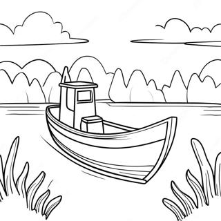 Bass Boat On A Calm Lake Coloring Page 52005-43287