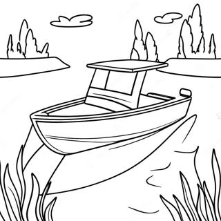 Bass Boat On A Calm Lake Coloring Page 52005-43288