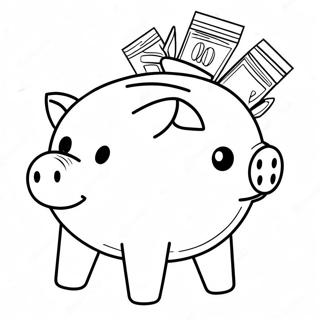 Piggy Bank Coloring Pages