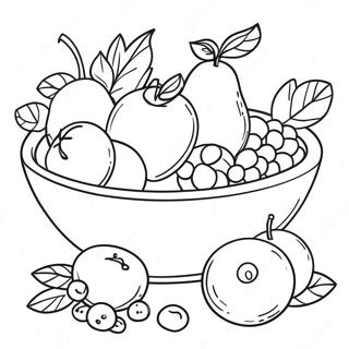 Still Life Fruit Bowl Coloring Page 52045-43315