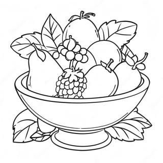 Still Life Fruit Bowl Coloring Page 52045-43316