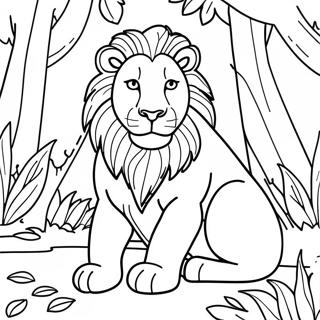 Majestic Lion In The Jungle Coloring Page 52056-43334