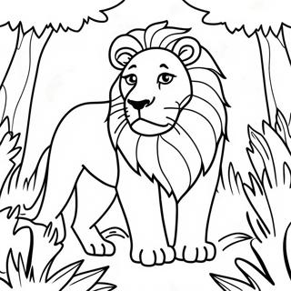 Majestic Lion In The Jungle Coloring Page 52056-43335