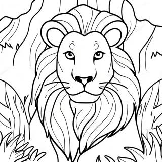 Majestic Lion In The Jungle Coloring Page 52056-43336