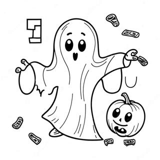 Spooky Ghost Math Coloring Page 52076-43347