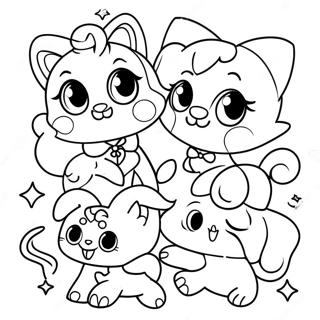 Cute Jewelpet Friends Coloring Page 52086-43357