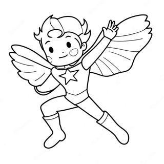 Brave Superhero Flying Coloring Page 52106-43362