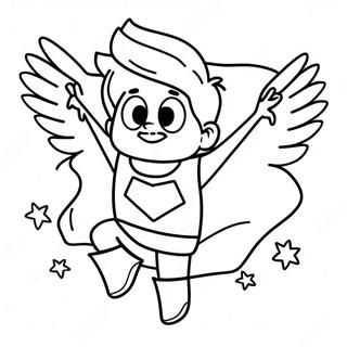 Brave Superhero Flying Coloring Page 52106-43364