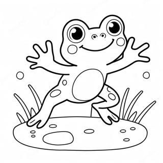 Cute Frog Jumping Coloring Page 52116-43377