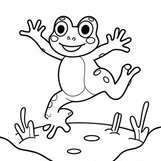 Cute Frog Jumping Coloring Page 52116-43378