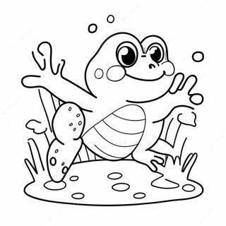 Cute Frog Jumping Coloring Page 52116-43379