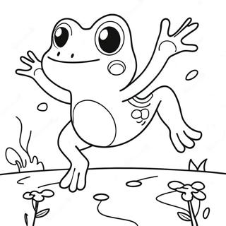 Cute Frog Jumping Coloring Page 52116-43380