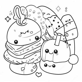 Food Kawaii Coloring Pages