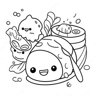 Cute Kawaii Sushi Coloring Page 52126-43382