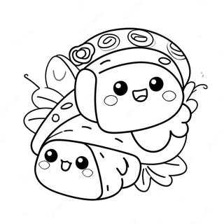 Cute Kawaii Sushi Coloring Page 52126-43384