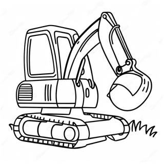 Cute Excavator With A Big Smile Coloring Page 5213-4183