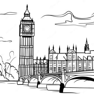 Big Ben At Sunset Coloring Page 52146-43397