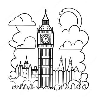 Big Ben At Sunset Coloring Page 52146-43398