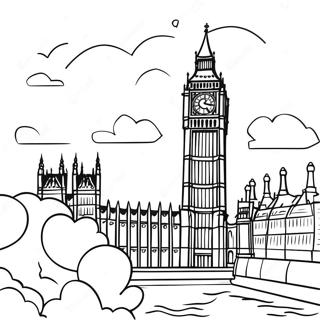 Big Ben At Sunset Coloring Page 52146-43399