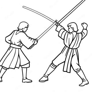 Epic Anakin Vs Obi Wan Battle Coloring Page 52176-43421