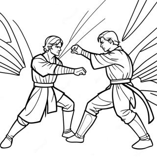 Epic Anakin Vs Obi Wan Battle Coloring Page 52176-43422