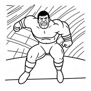 Bold Outline Wwe Wrestler Jumping On Opponent Coloring Page 52196-43451