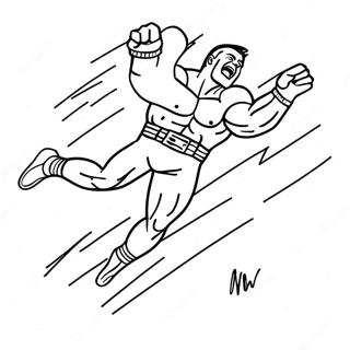 Bold Outline Wwe Wrestler Jumping On Opponent Coloring Page 52196-43452