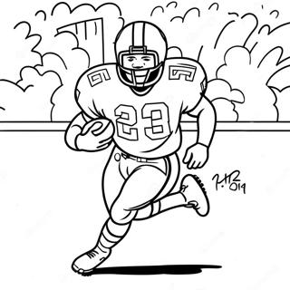 Barry Sanders Running With Football Coloring Page 52217-43443