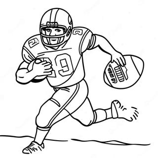 Barry Sanders Running With Football Coloring Page 52217-43444