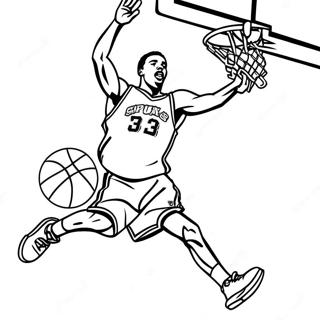 Spurs Basketball Player Dunking Coloring Page 52237-43465