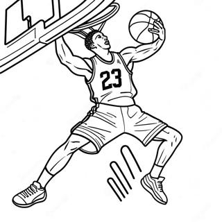 Spurs Basketball Player Dunking Coloring Page 52237-43468