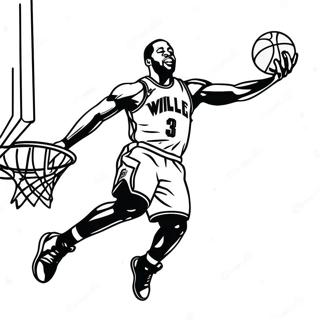 Dwyane Wade Dunking Basketball Coloring Page 52247-43462