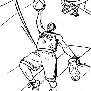 Dwyane Wade Dunking Basketball Coloring Page 52247-43463