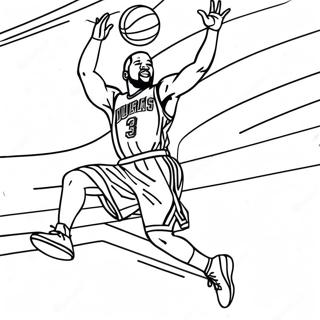 Dwyane Wade Dunking Basketball Coloring Page 52247-43464