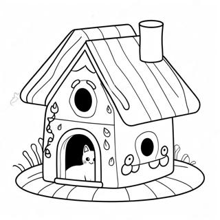 Cat House Coloring Page 52256-43474