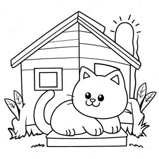 Cat House Coloring Page 52256-43475