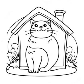 Cat House Coloring Page 52256-43476