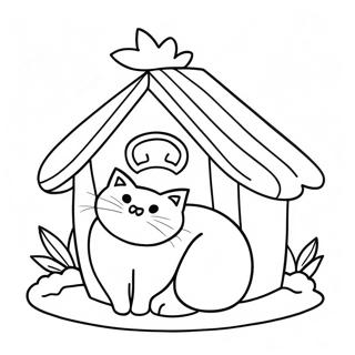 Cozy Cat House Coloring Page 52257-43480