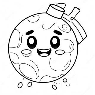 Cartoon Bomb With Happy Face Coloring Page 52287-43508