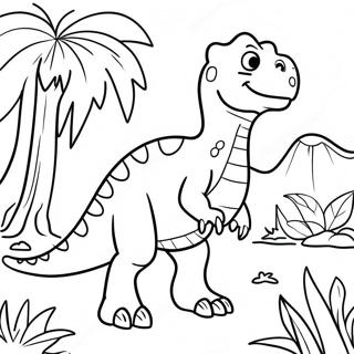 Colorful Hybrid Dinosaur In Jungle Coloring Page 52297-43510