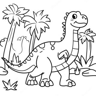 Colorful Hybrid Dinosaur In Jungle Coloring Page 52297-43511