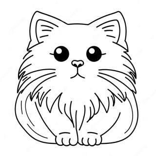 Fluffy Persian Cat Coloring Page 522-417