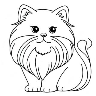 Fluffy Persian Cat Coloring Page 522-419